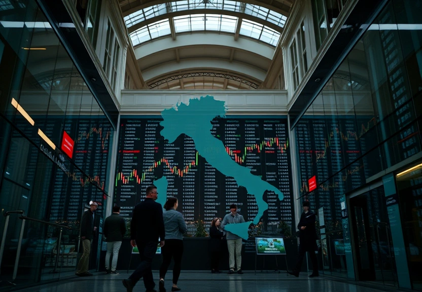 Representação visual de Italy's Market Dips: Investing.com Italy 40 Closes Down 0.07%