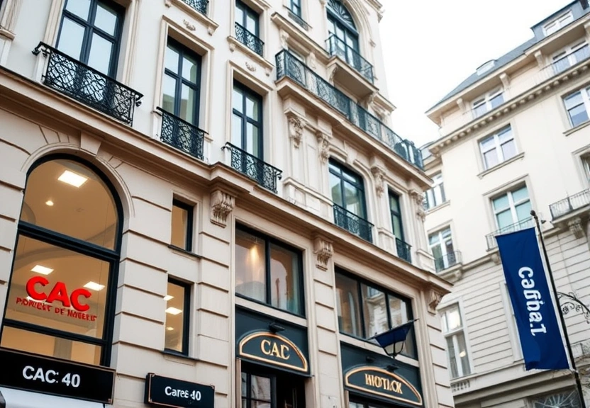 Representação visual de France's CAC 40 Rises 0.40% as Stocks Climb at Market Close